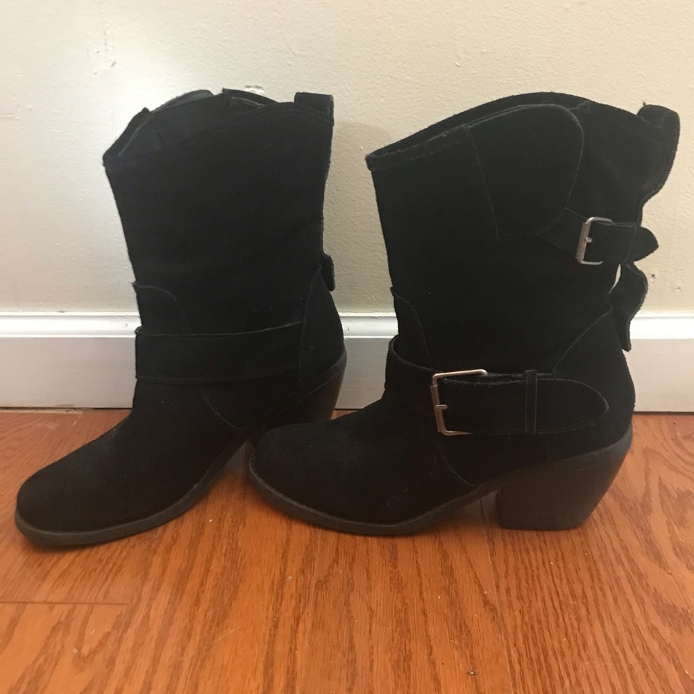 Rock port Suede Stacked Heel Boots 8.5